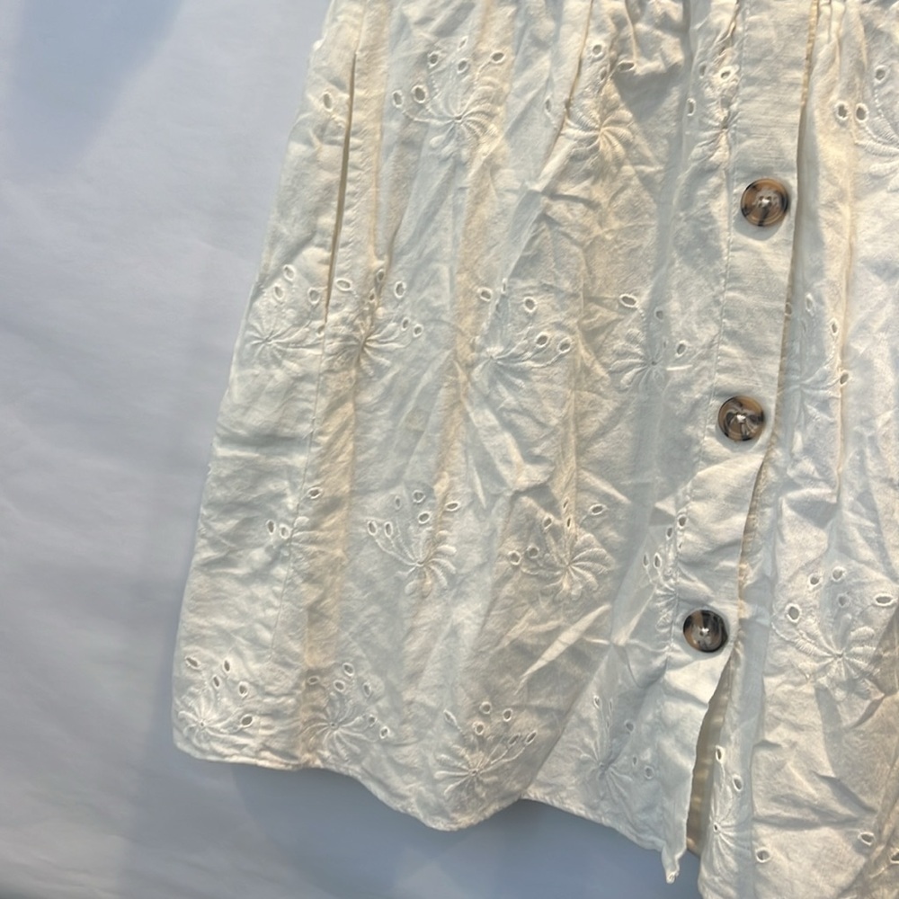 Zara Cream Eyelet Mini Dress - Picture 3 of 5